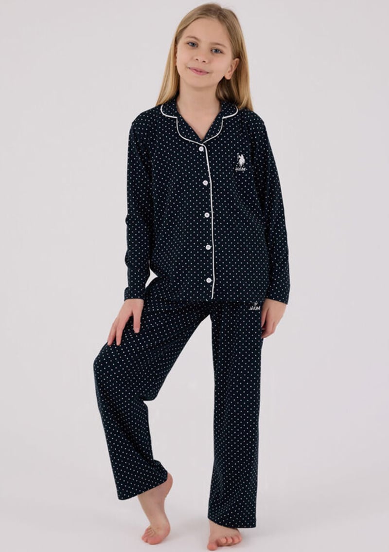 Us2327-4 Kız Çocuk Lacivert Pijama