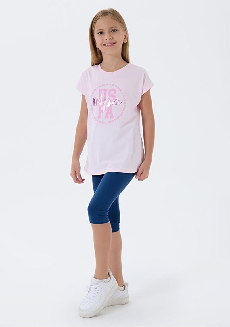 Us2511-G Kız Çocuk Pembe Tayt