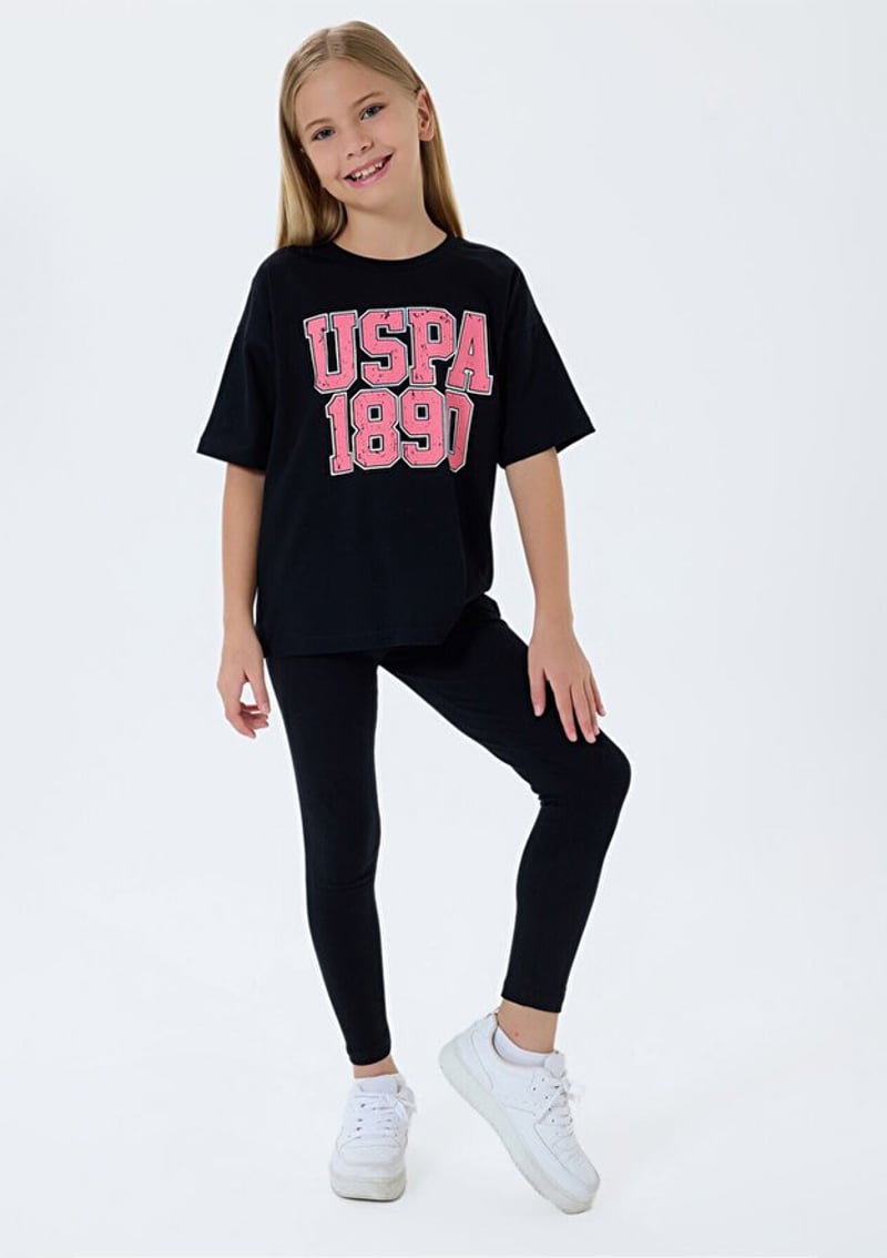 Us2523-G Kız Çocuk Siyah Tayt