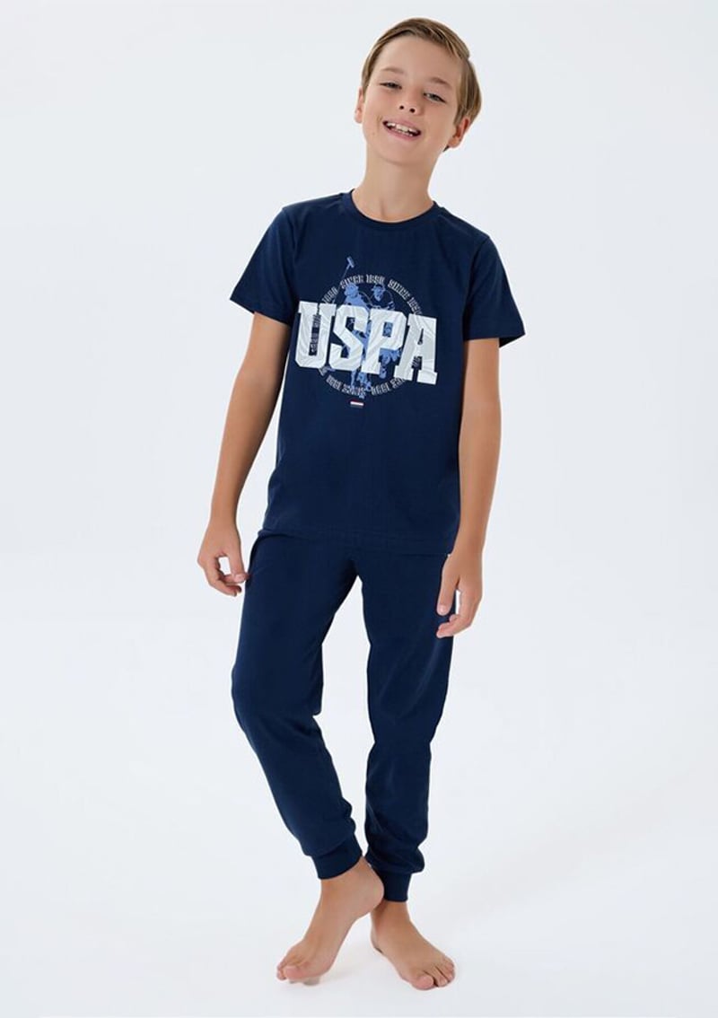 Us2413-G Erkek Çocuk Lacivert Pijama