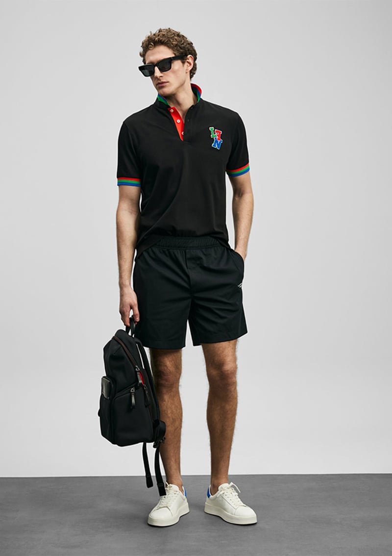 111040231 Erkek Siyah Polo Yaka T-shirt