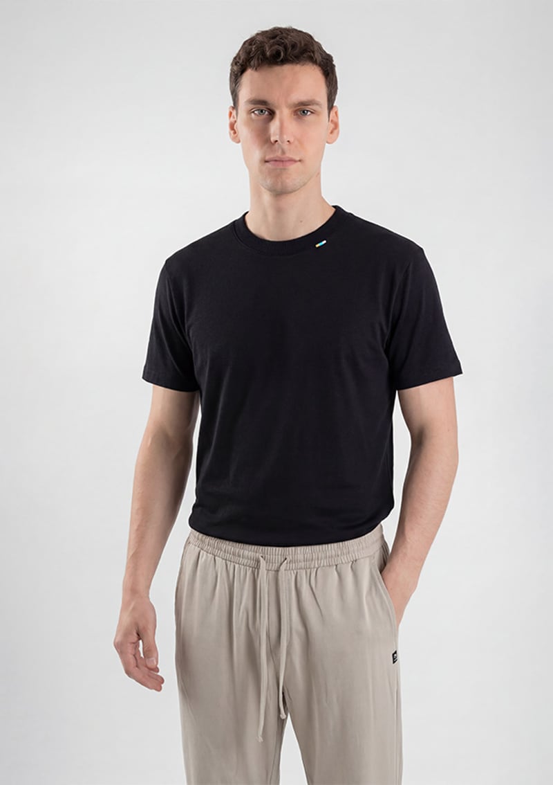 Tc7079 Erkek Siyah Baskılı T-shirt