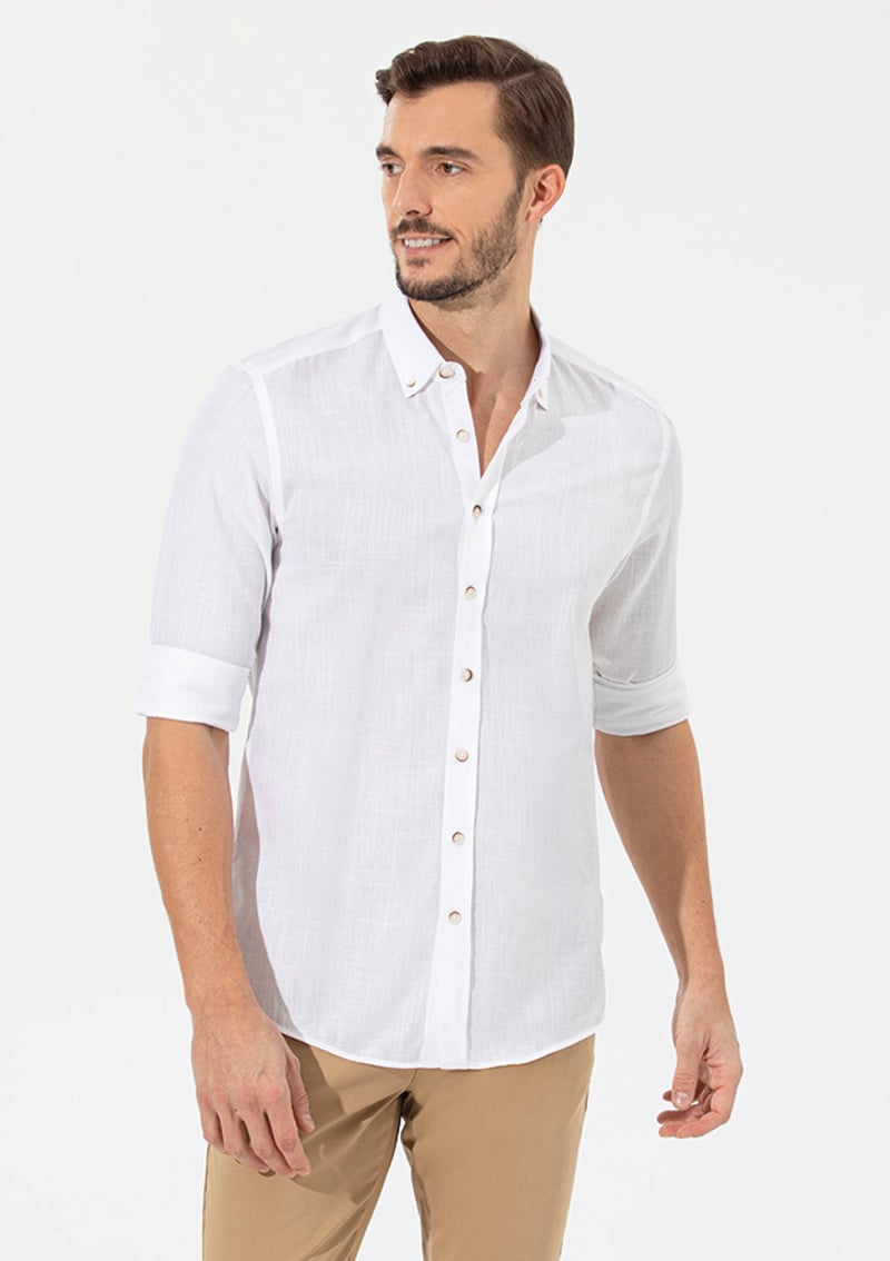 T117208555.Pu-10817 Erkek Beyaz Gömlek
