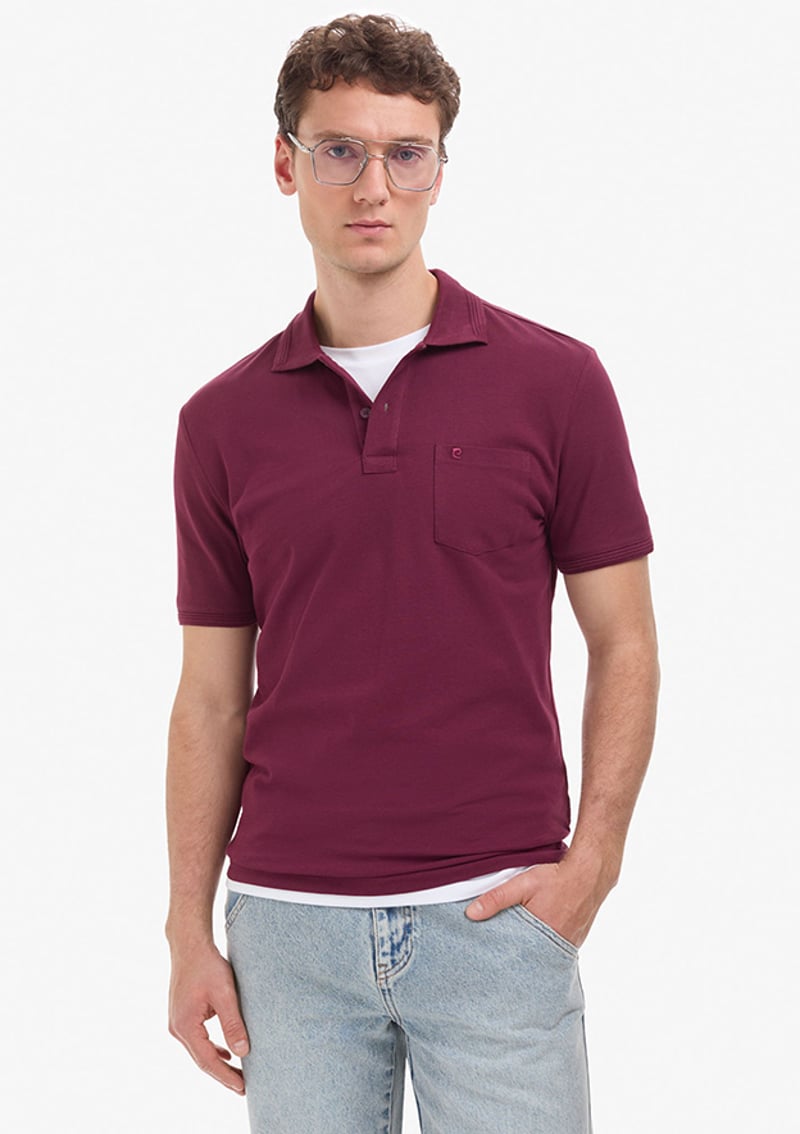 T117186560.Pu-8963 Erkek Bordo Basic T-shirt