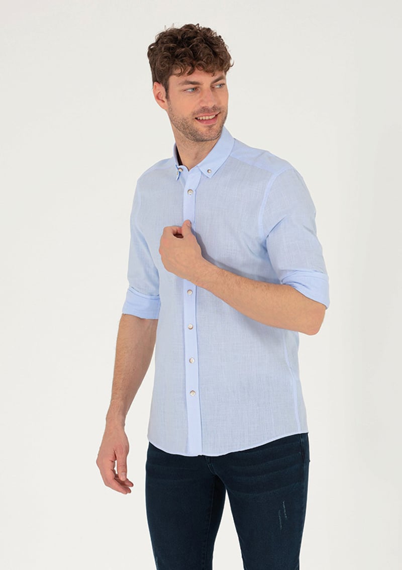 T117208544.Pu-10817 Erkek Mavi Gömlek