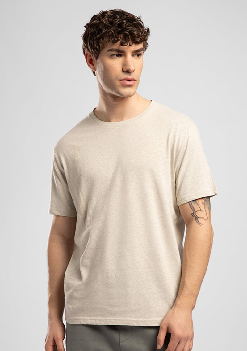 262 Lcm 242058 Erkek Bej O Yaka T-shirt