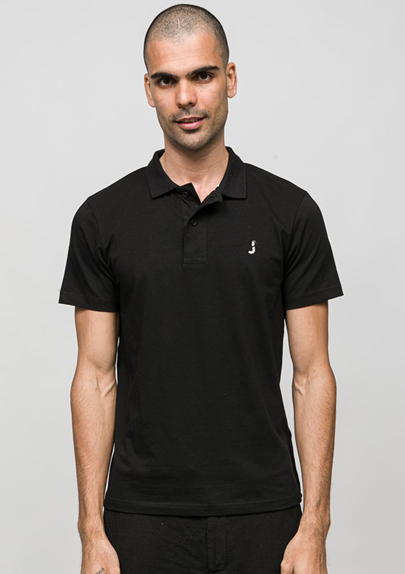 Joe46150 Erkek Siyah Polo Yaka T-shirt
