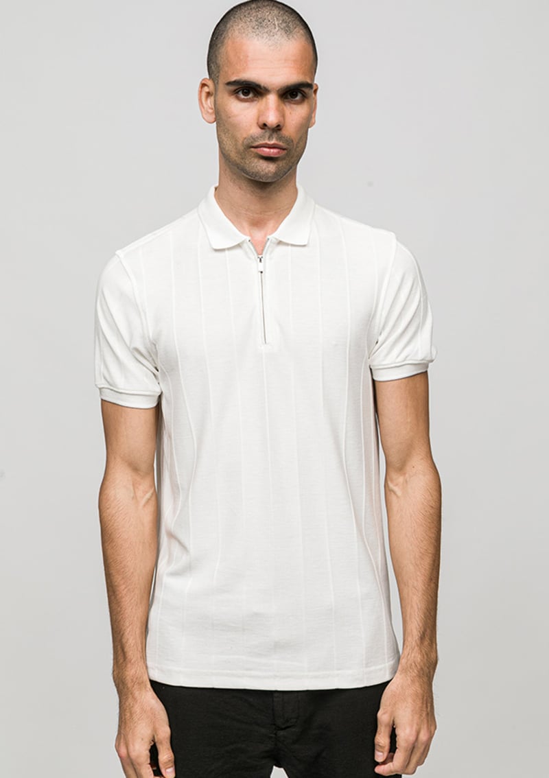 Joe42380 Erkek Beyaz Polo Yaka T-shirt