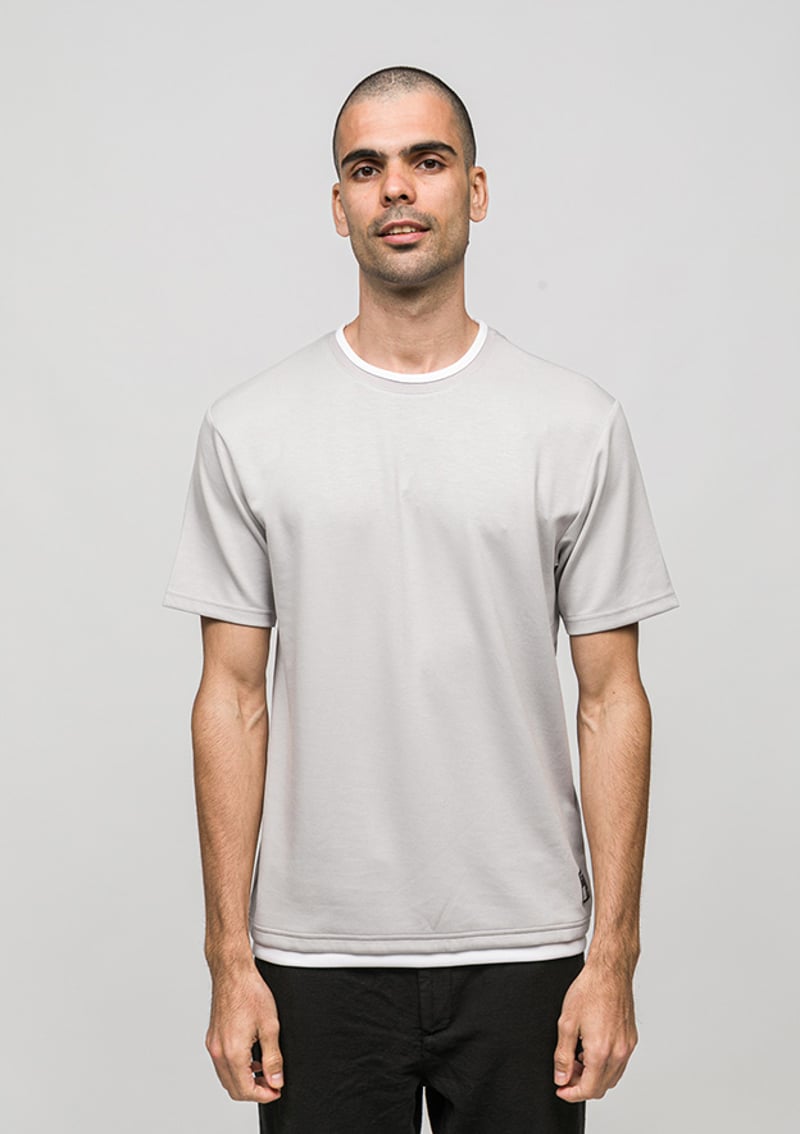Joe40030 Erkek Gri Bisiklet Yaka T-shirt