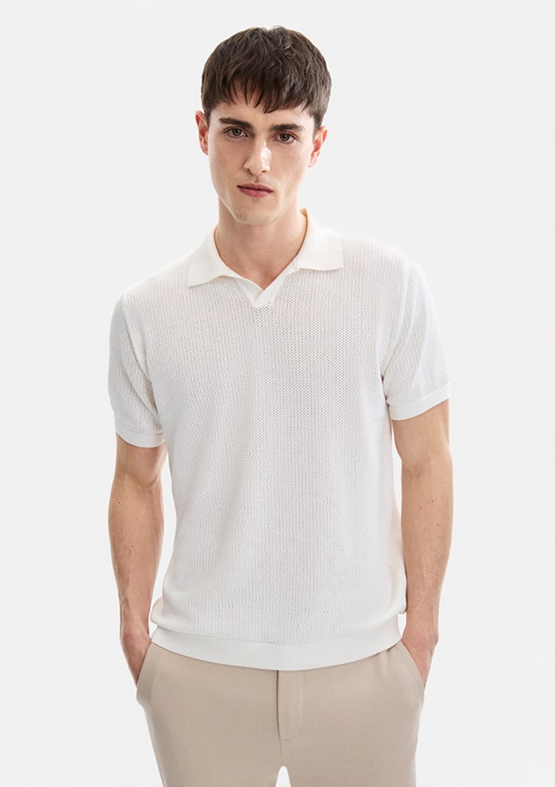 B35S40030 Erkek Beyaz Triko T-shirt