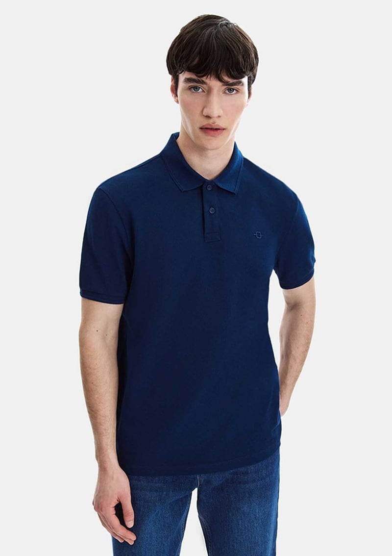 B35S10042 Erkek Lacivert Polo Yaka T-shirt