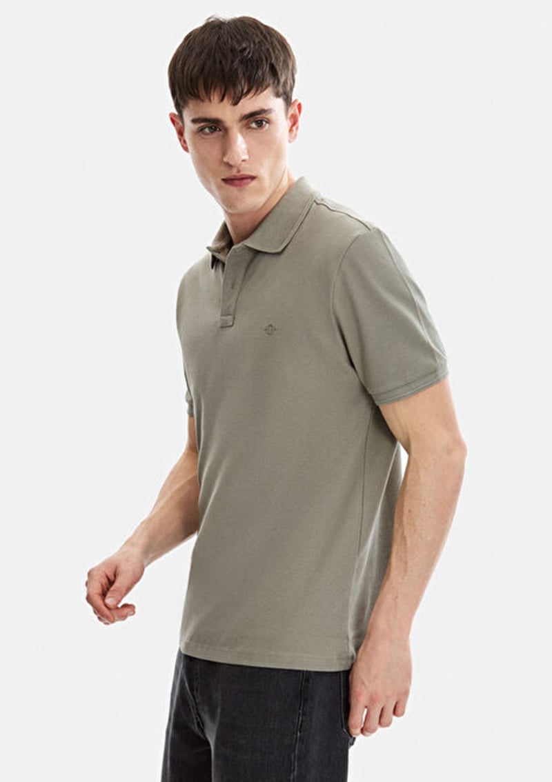 B35S10042 Erkek Yeşil Polo Yaka T-shirt