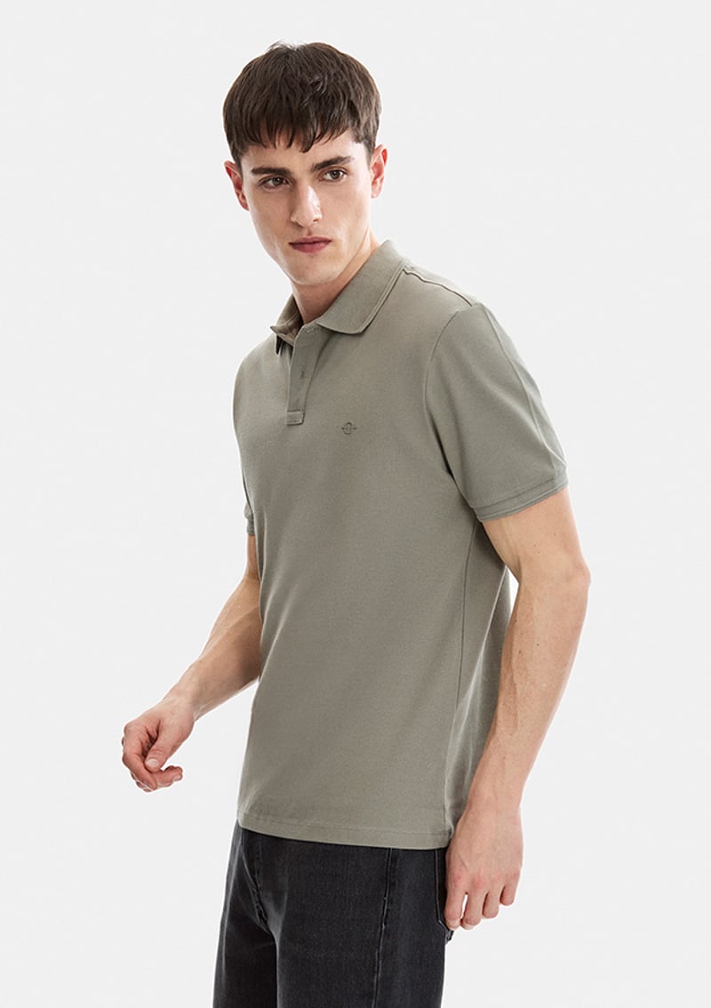 B35S10042 Erkek Yeşil Polo Yaka T-shirt