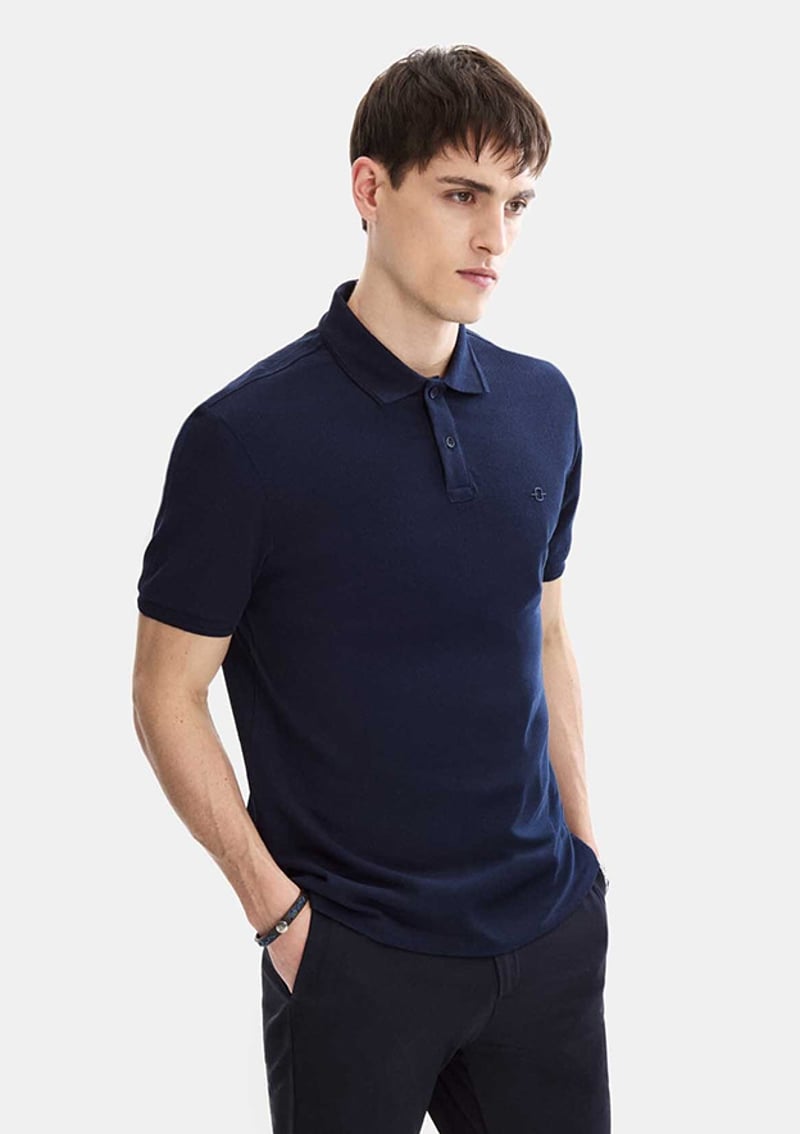 B35S10042 Erkek Lacivert Polo Yaka T-shirt