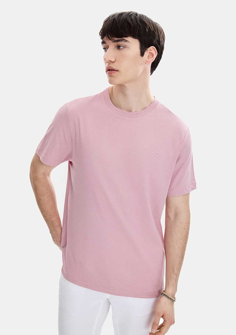 B35S10004 Erkek Sarı Bisiklet Yaka T-shirt