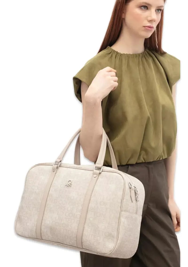Bnt_1792 Unisex Yetişkin Bej Seyahat Çantası