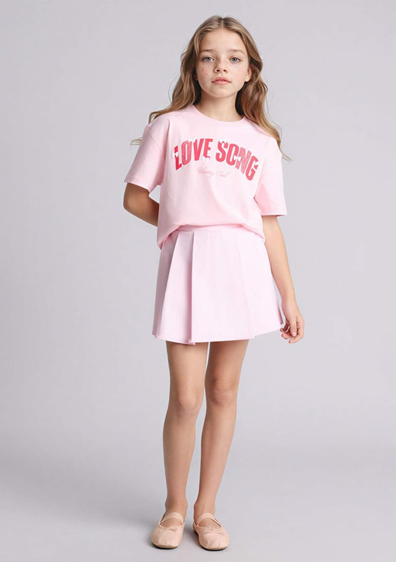 G1776A8Dfb1 Kız Çocuk Pembe Kısa Kol T-shirt
