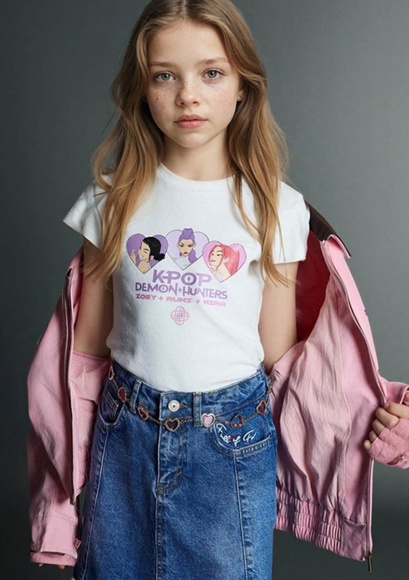 H3843A8Df1 Kız Çocuk Beyaz Kısa Kol T-shirt