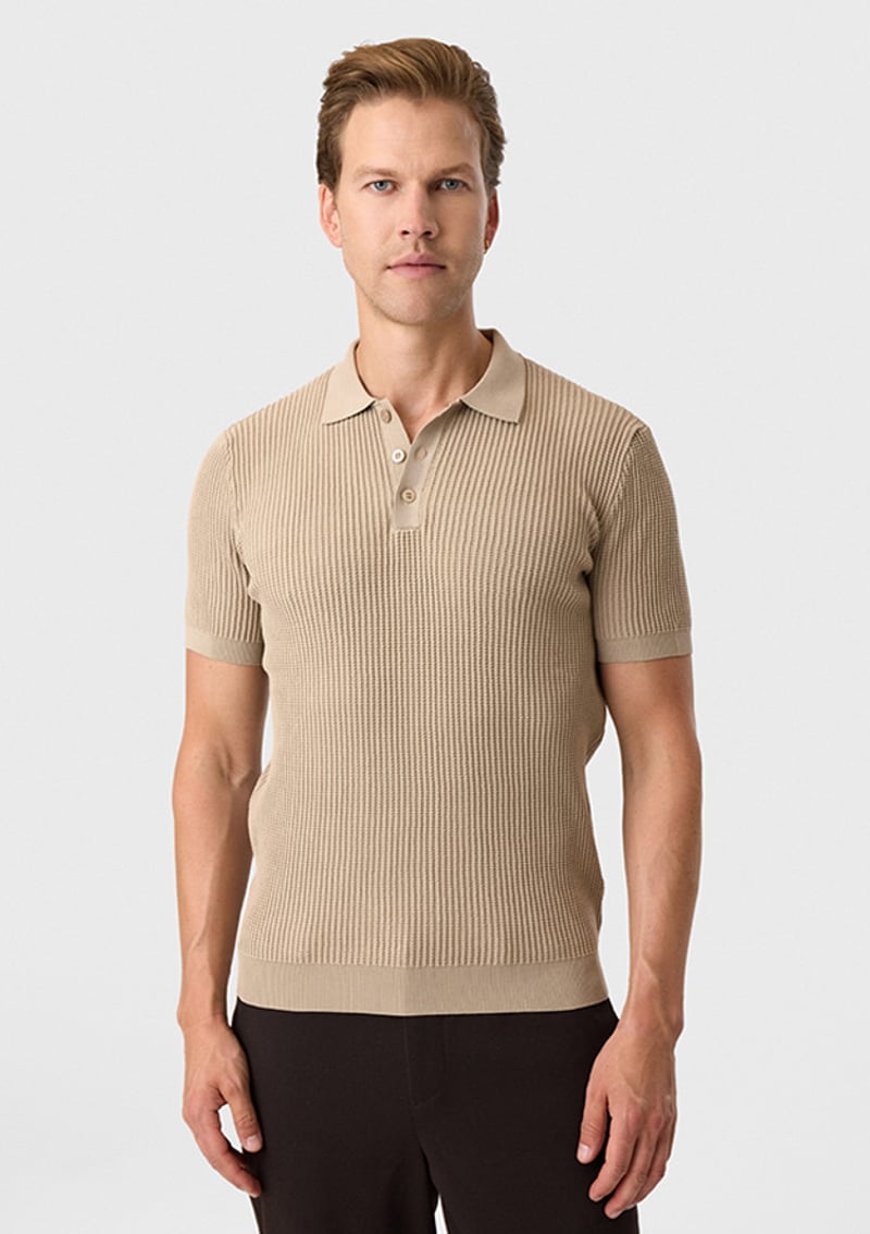 Btr4003300000 Erkek Bej Triko T-shirt