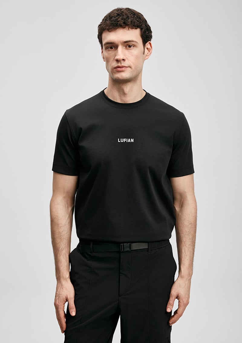 111020322 Erkek Siyah Baskılı T-shirt