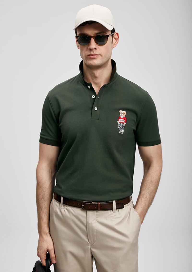 111040245 Erkek Yeşil Polo Yaka T-shirt