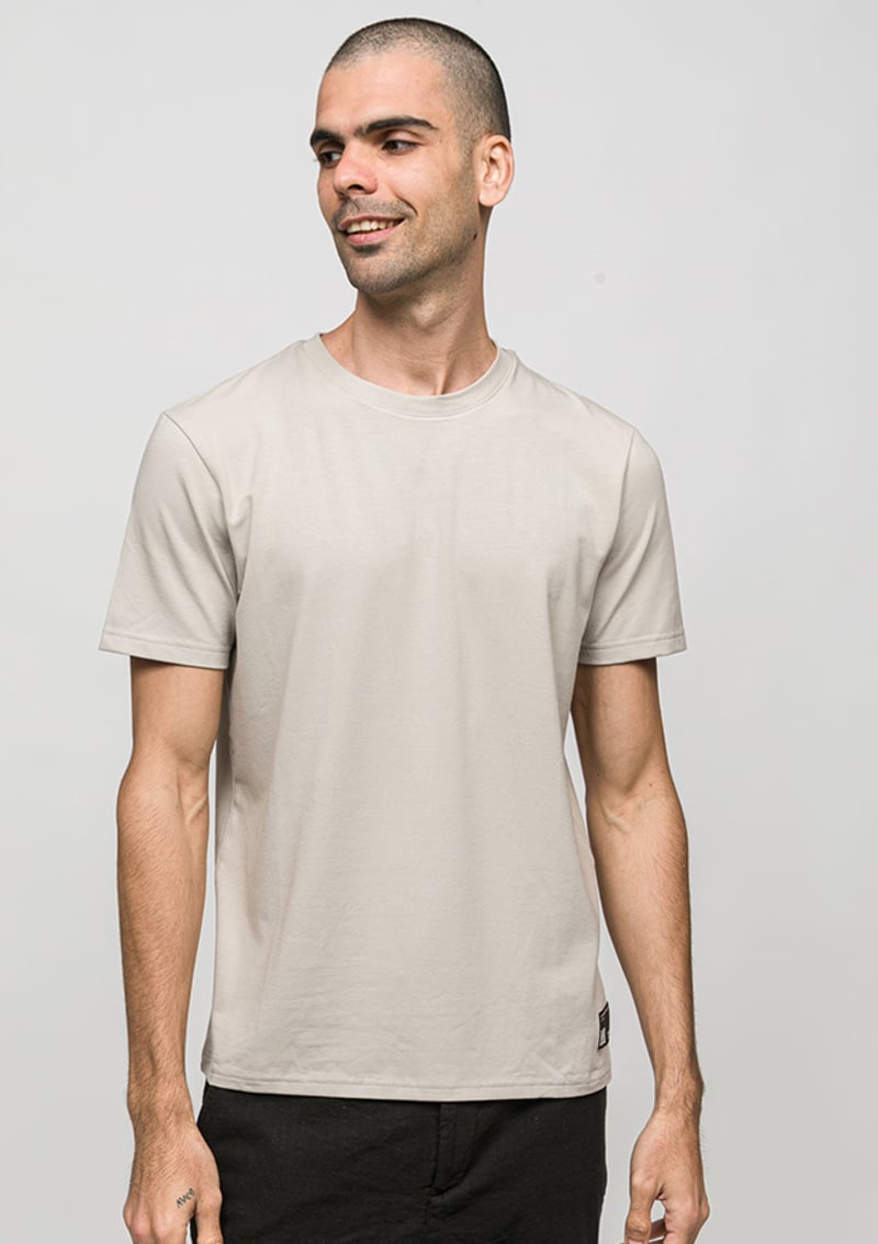 Joe41420 Erkek Gri Bisiklet Yaka T-shirt