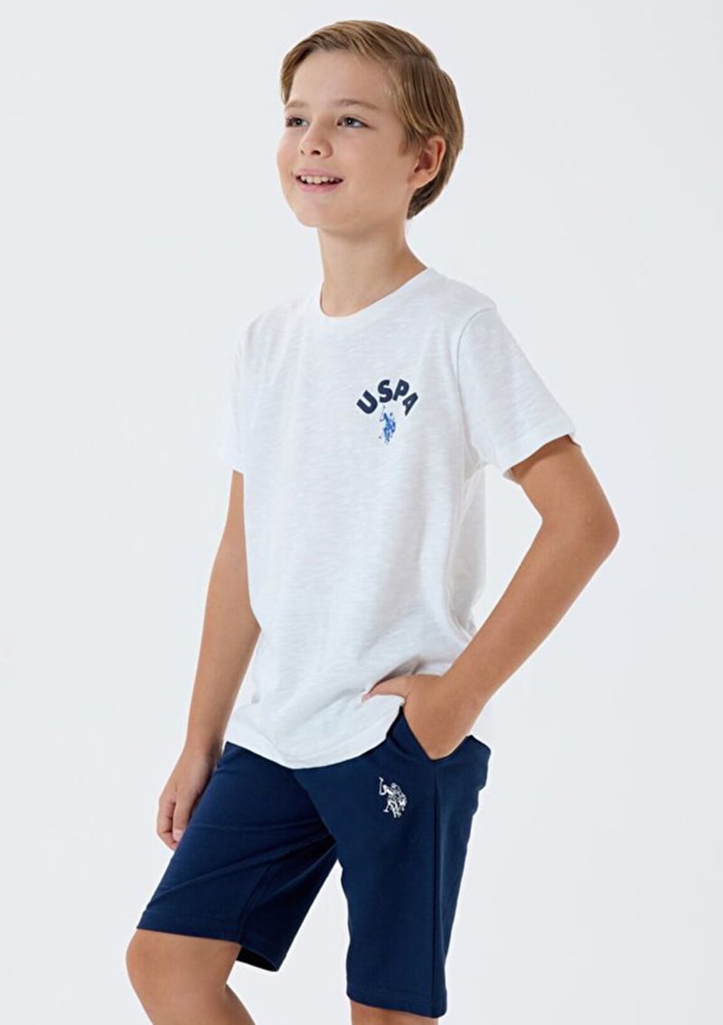 Us2442-G Erkek Çocuk Beyaz Pijama