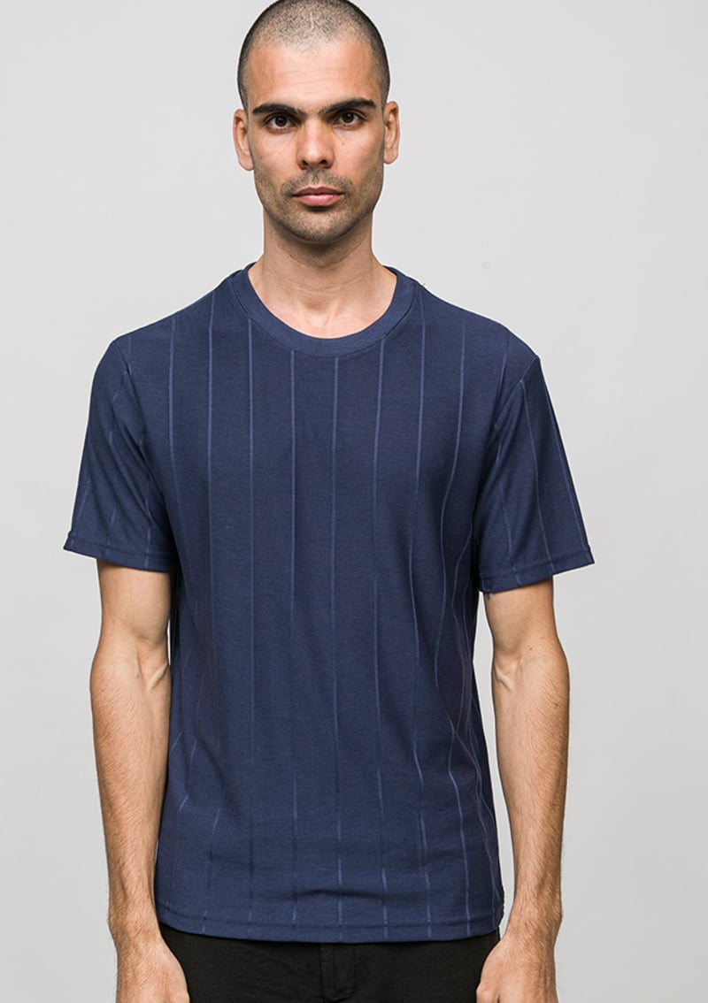 Joe42030 Erkek Lacivert Bisiklet Yaka T-shirt