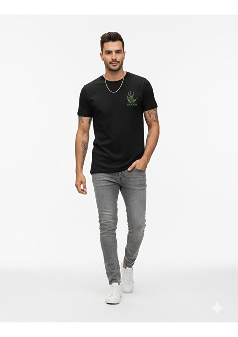 Tc4626 Erkek Siyah Basic T-shirt