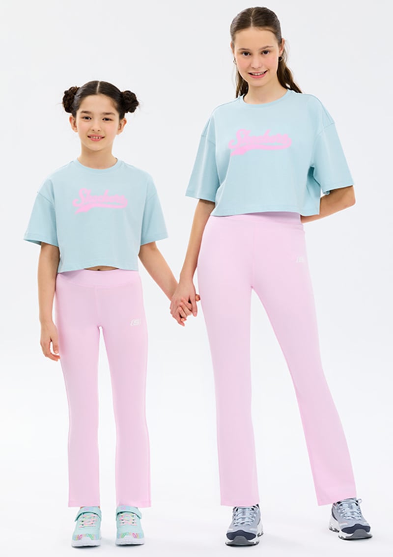Sk2610024-0466 Kız Çocuk Mavi Crop Top