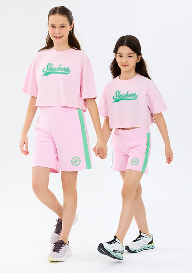 Sk2610024-0098 Kız Çocuk Pembe Crop Top