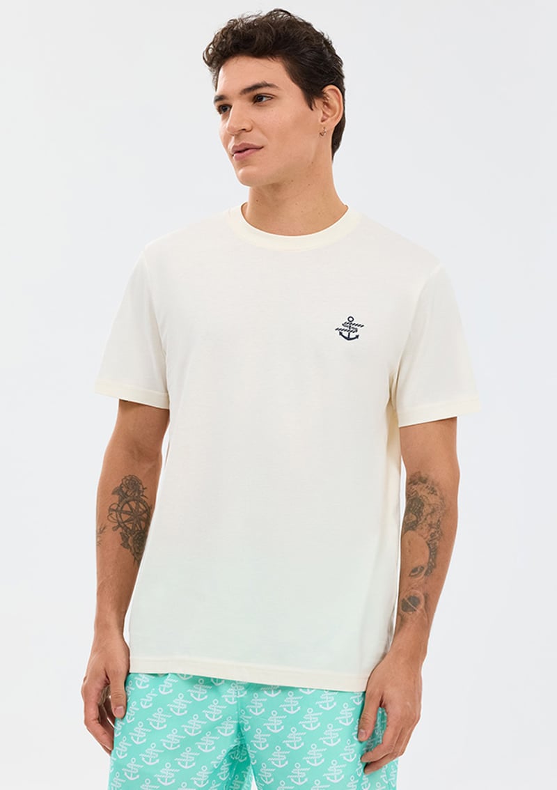S2610117-3855 Erkek Beyaz Regular T-shirt