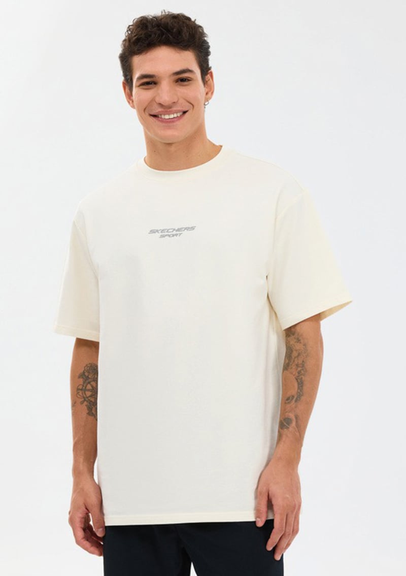 S231094-3855 Erkek Beyaz Oversize T-shirt