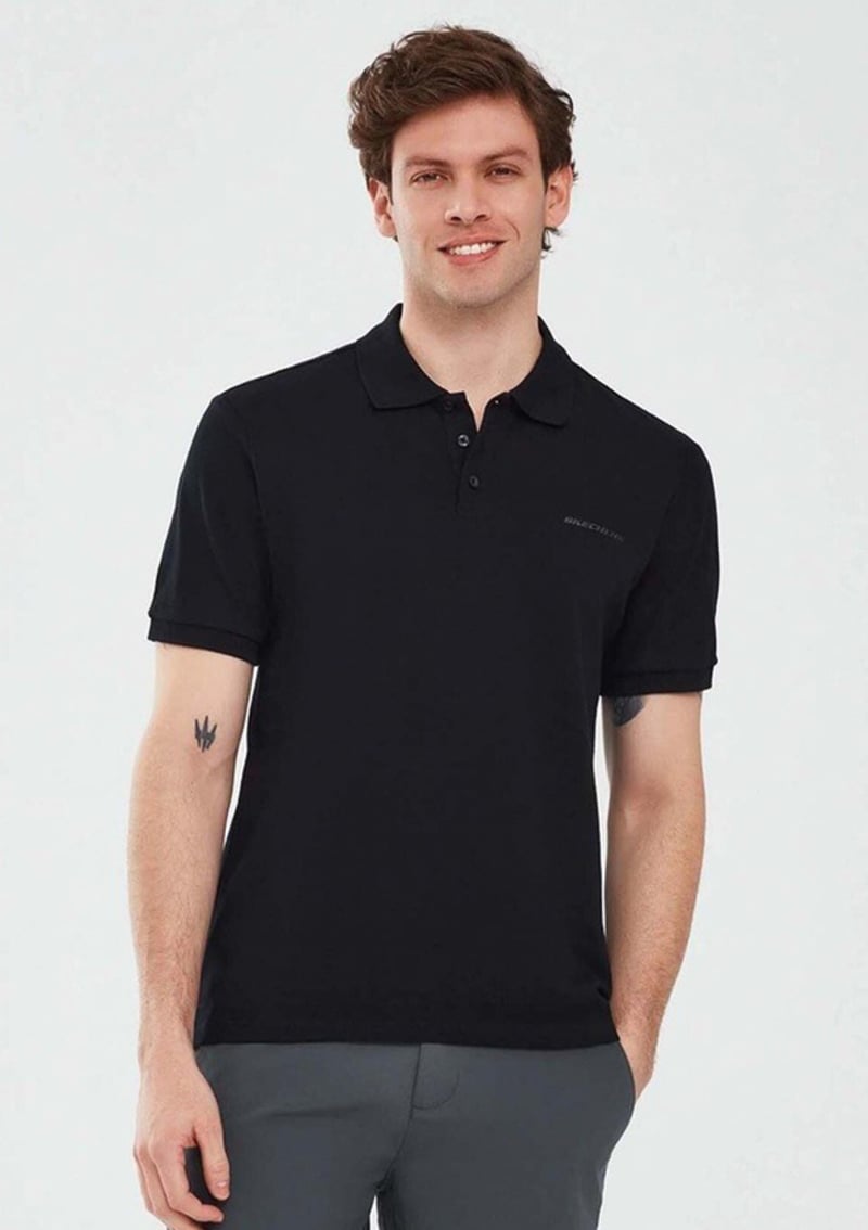 S211800-3817 Erkek Siyah Polo Yaka T-shirt