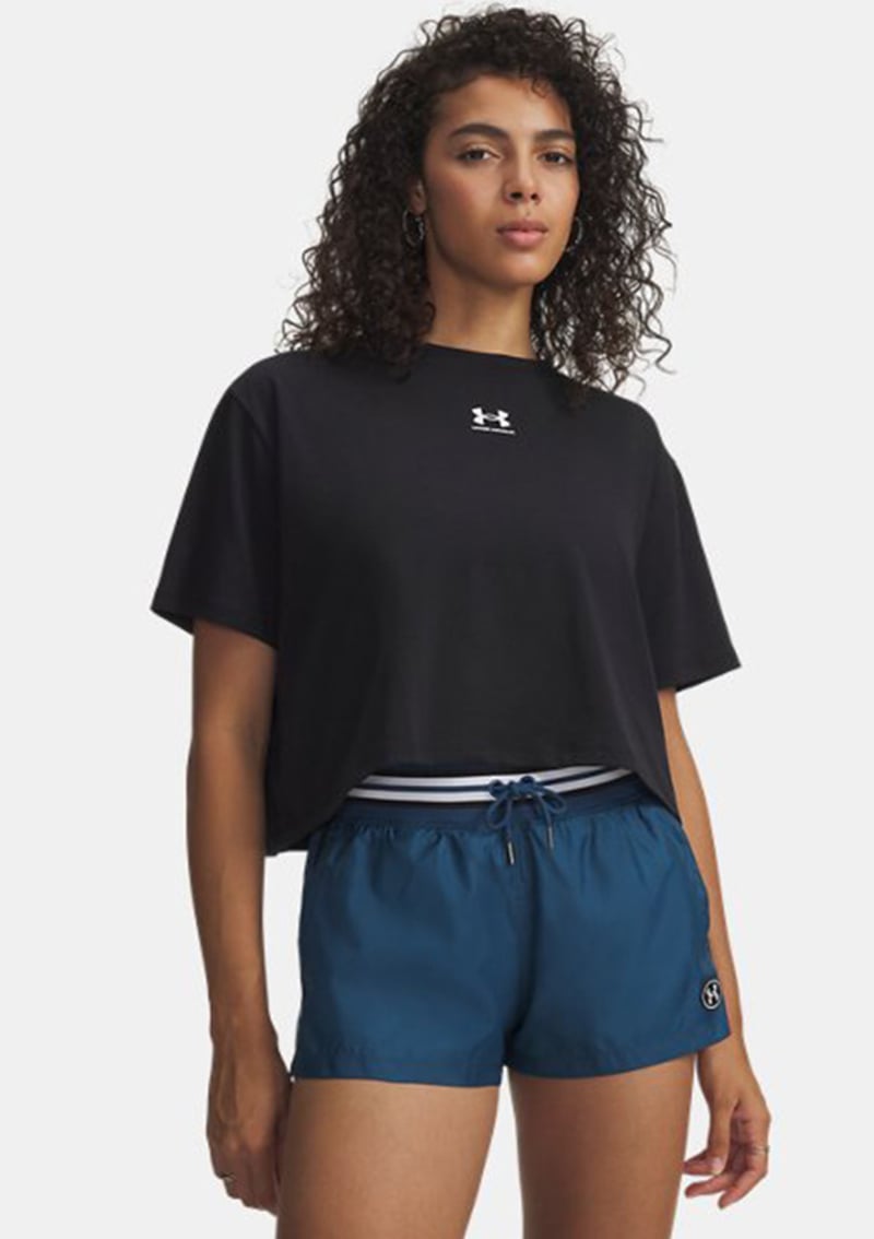 6011064-001 Kadın Siyah Bisiklet Yaka T-shirt