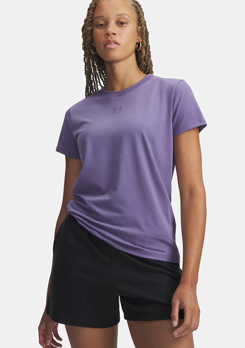1383648-520 Kadın Mor Bisiklet Yaka T-shirt