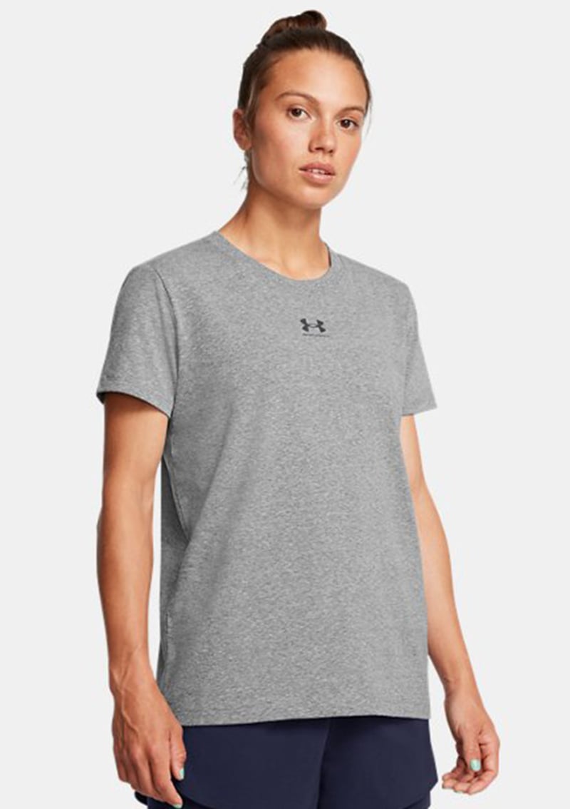 1383648-025 Kadın Gri Bisiklet Yaka T-shirt