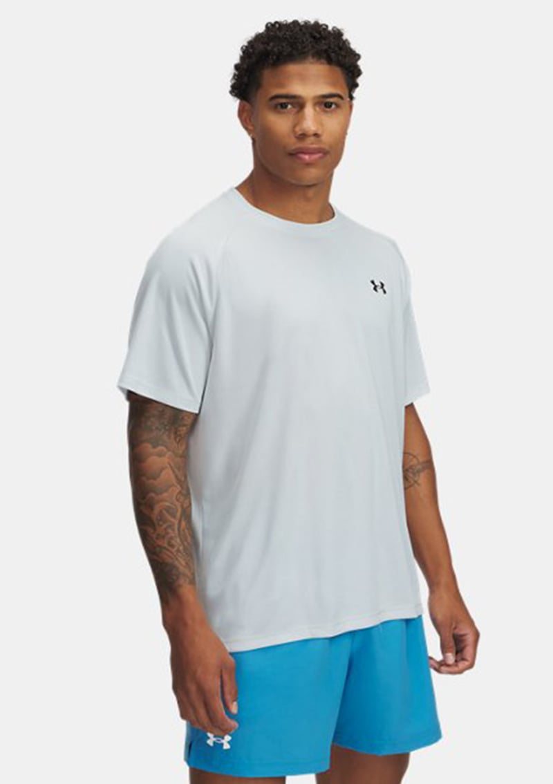 1382796-023 Erkek Gri Bisiklet Yaka T-shirt