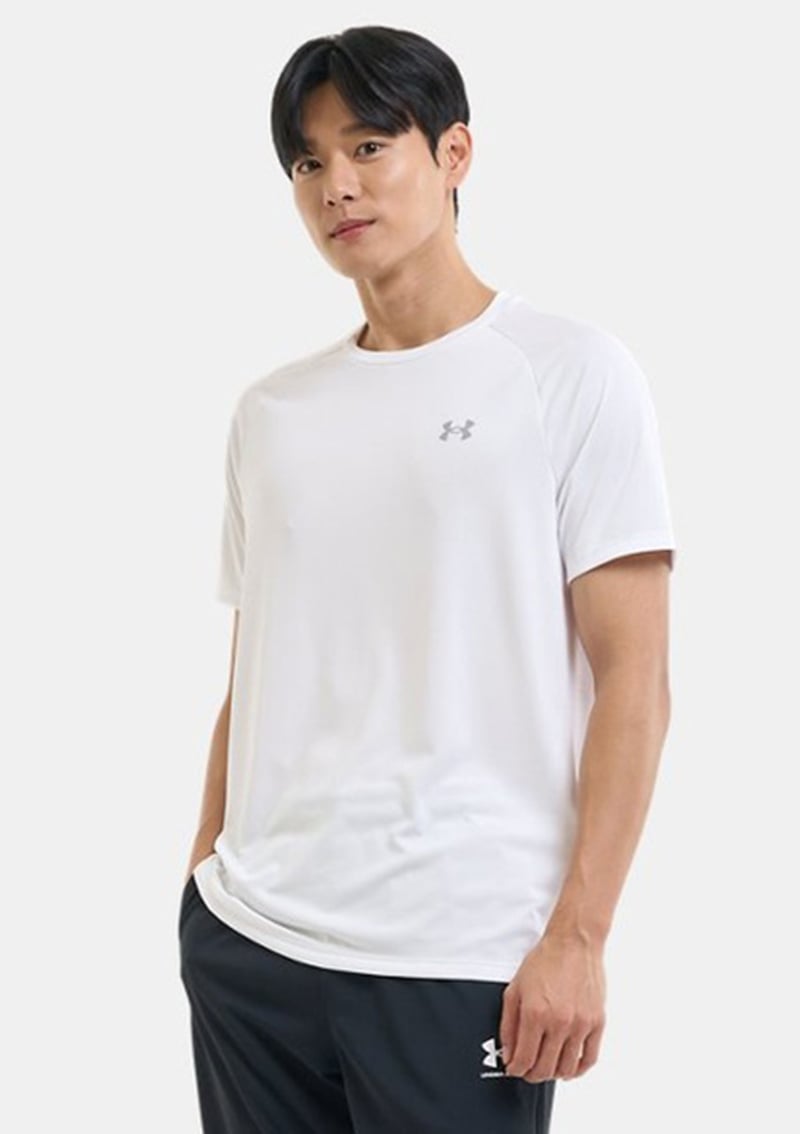 1326413-100 Erkek Beyaz Bisiklet Yaka T-shirt