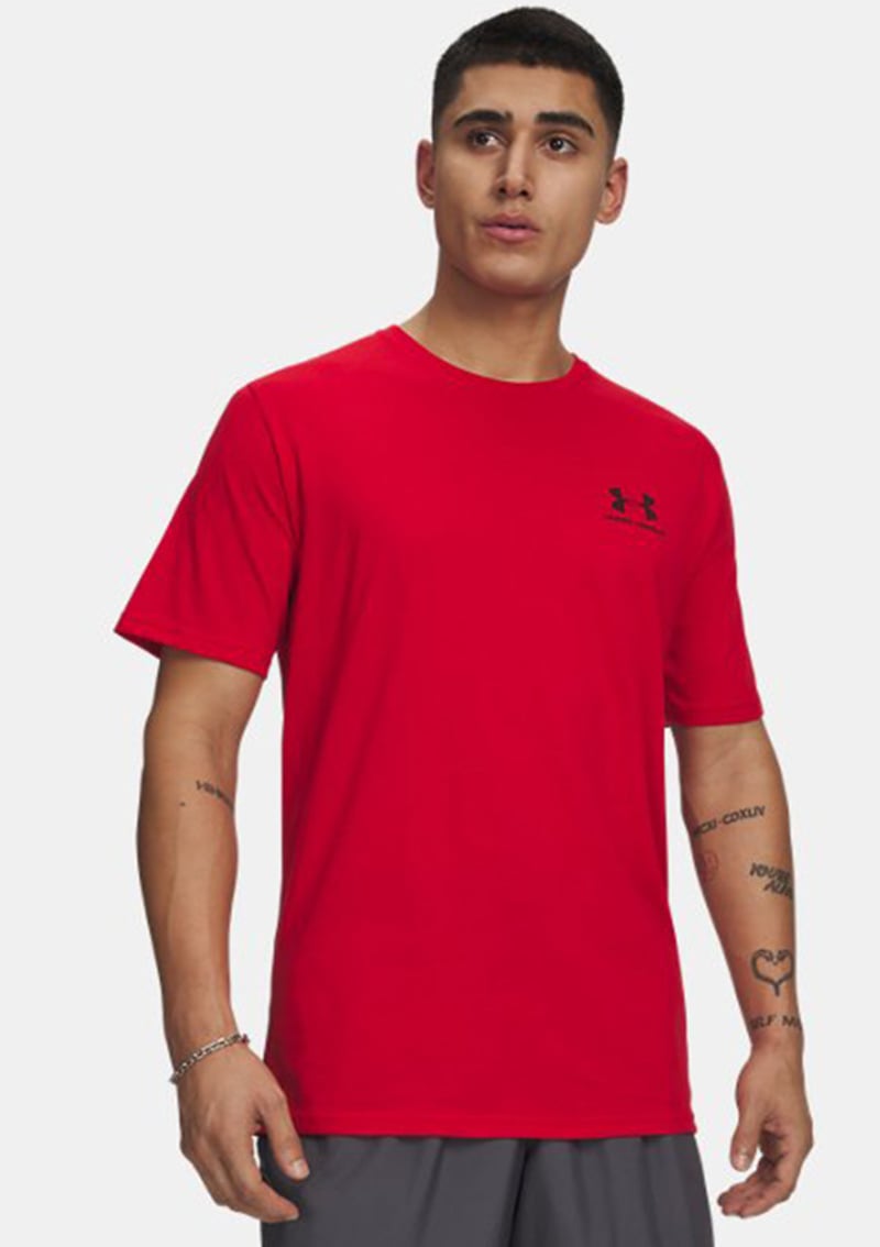 1326799-600 Erkek Kırmızı Bisiklet Yaka T-shirt