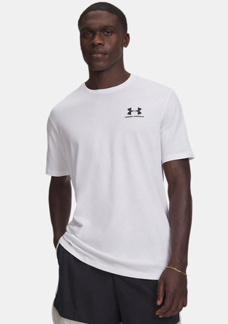 1326799-100 Erkek Beyaz Bisiklet Yaka T-shirt