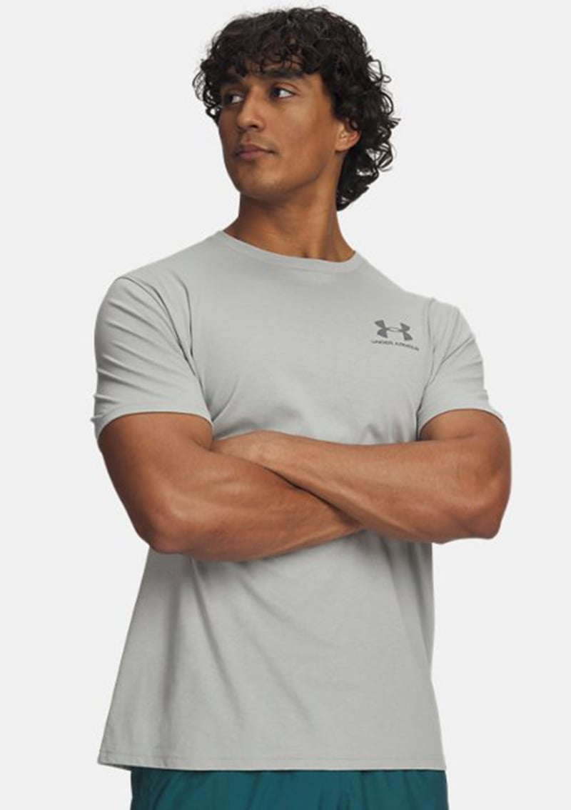 1326799-069 Erkek Gri Bisiklet Yaka T-shirt