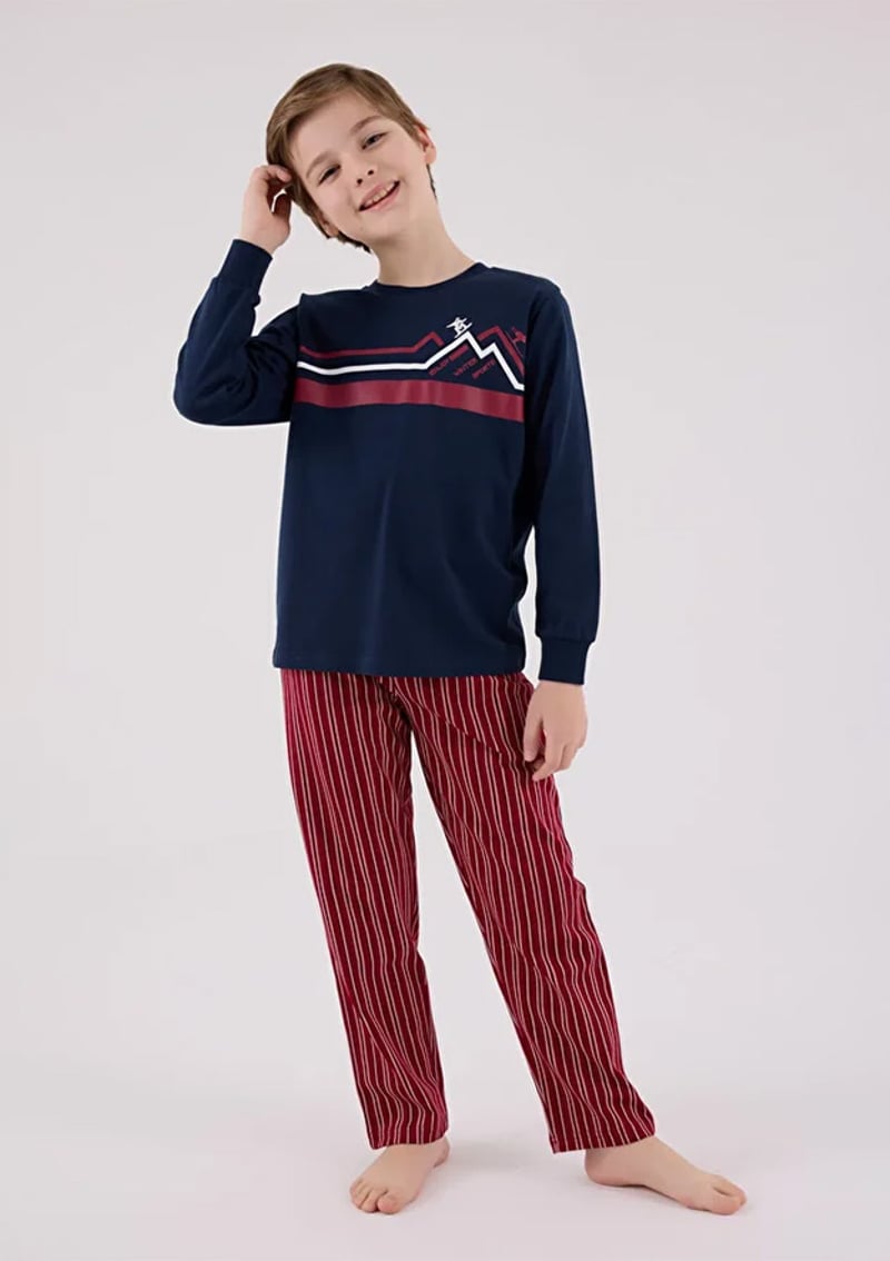 Rp3648-G Erkek Çocuk Lacivert Pijama
