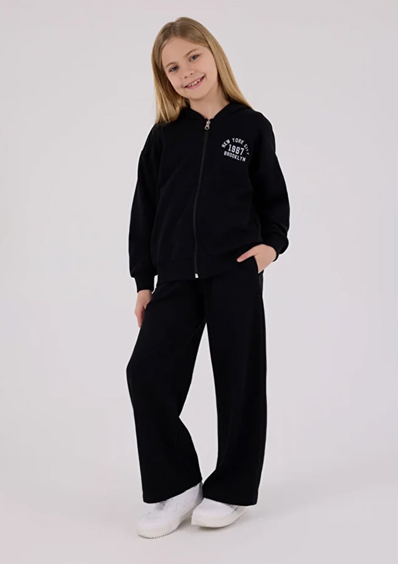 Rp3698-2 Kız Çocuk Siyah Eşofman