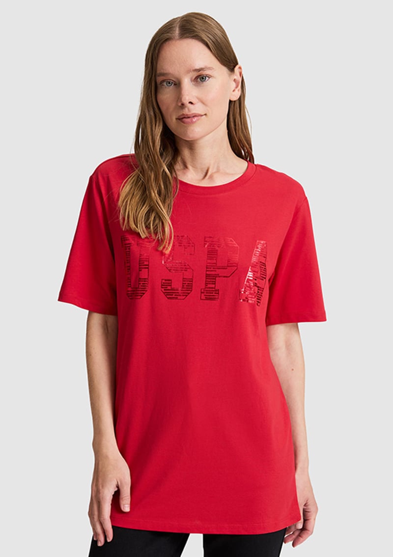 T117216329.Pu-8788 Kadın Kırmızı Basic T-shirt