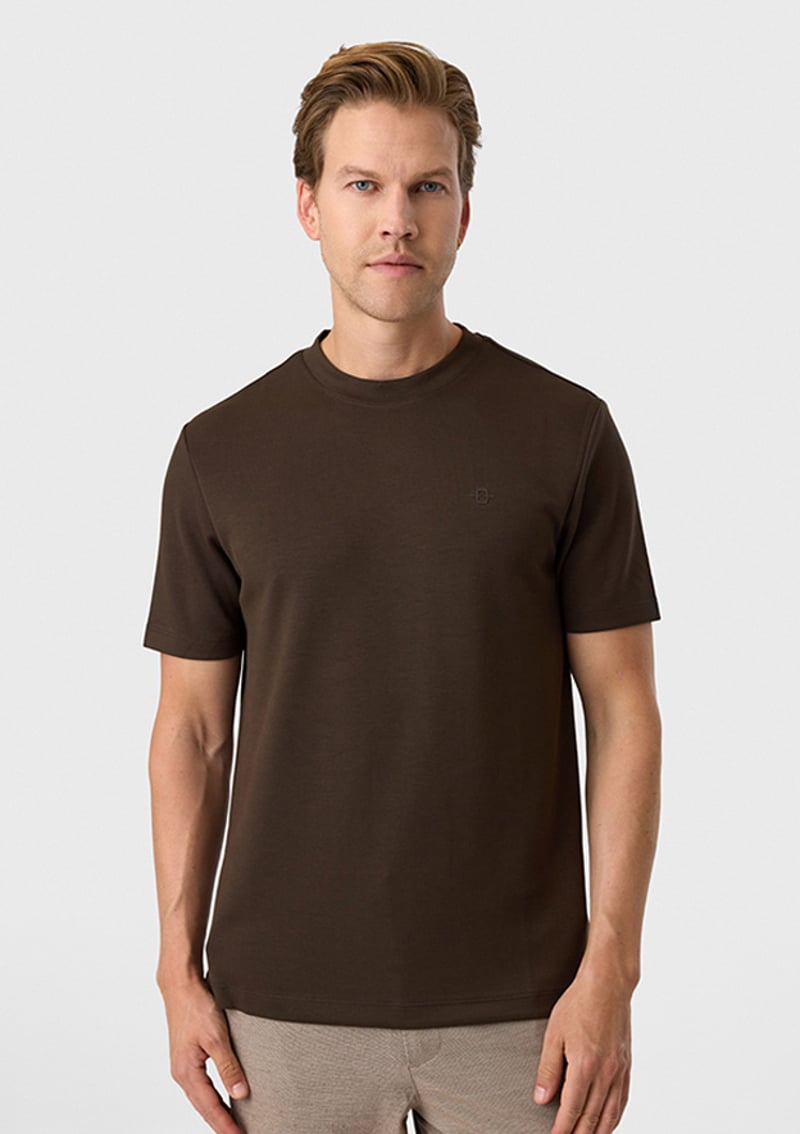 Bts1007800000 Erkek Kahverengi Regular T-shirt