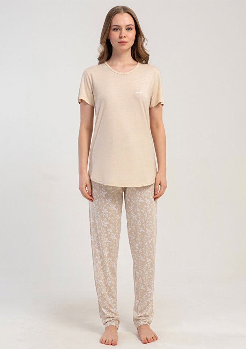 5121812734 Kadın Bej Pijama