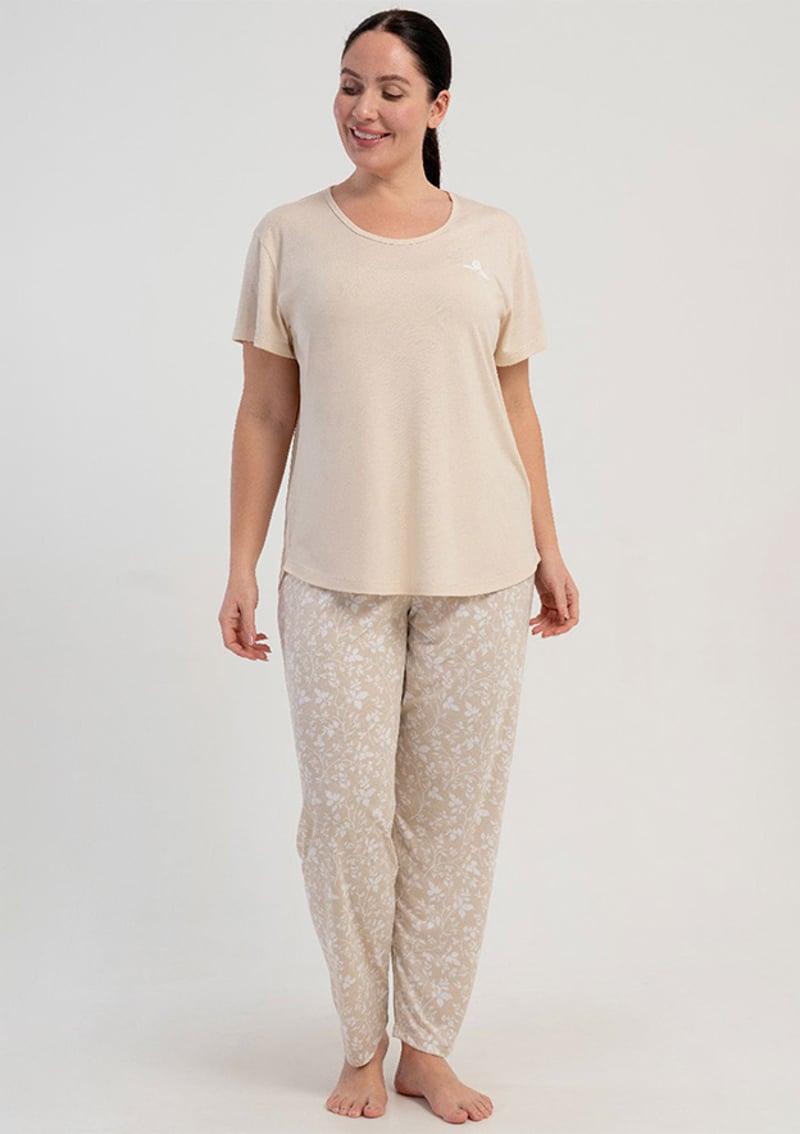 5122502734 Kadın Bej Pijama