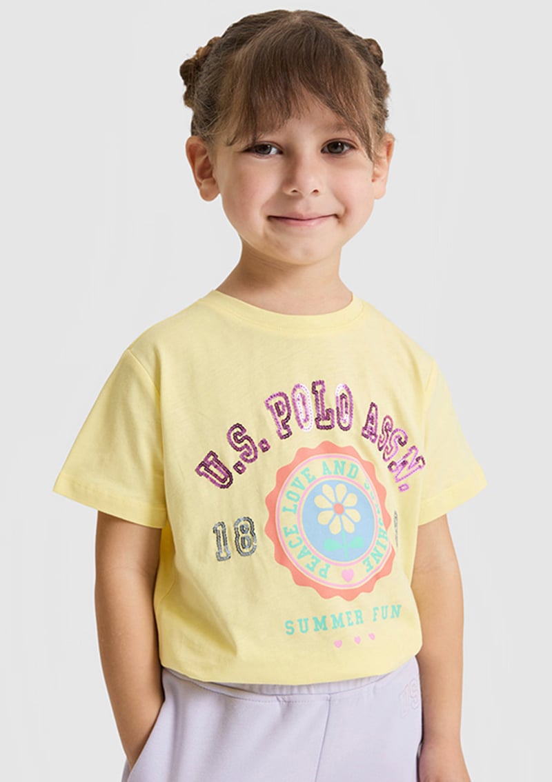 T117222065.Pu-9624 Kız Çocuk Sarı Regular T-shirt