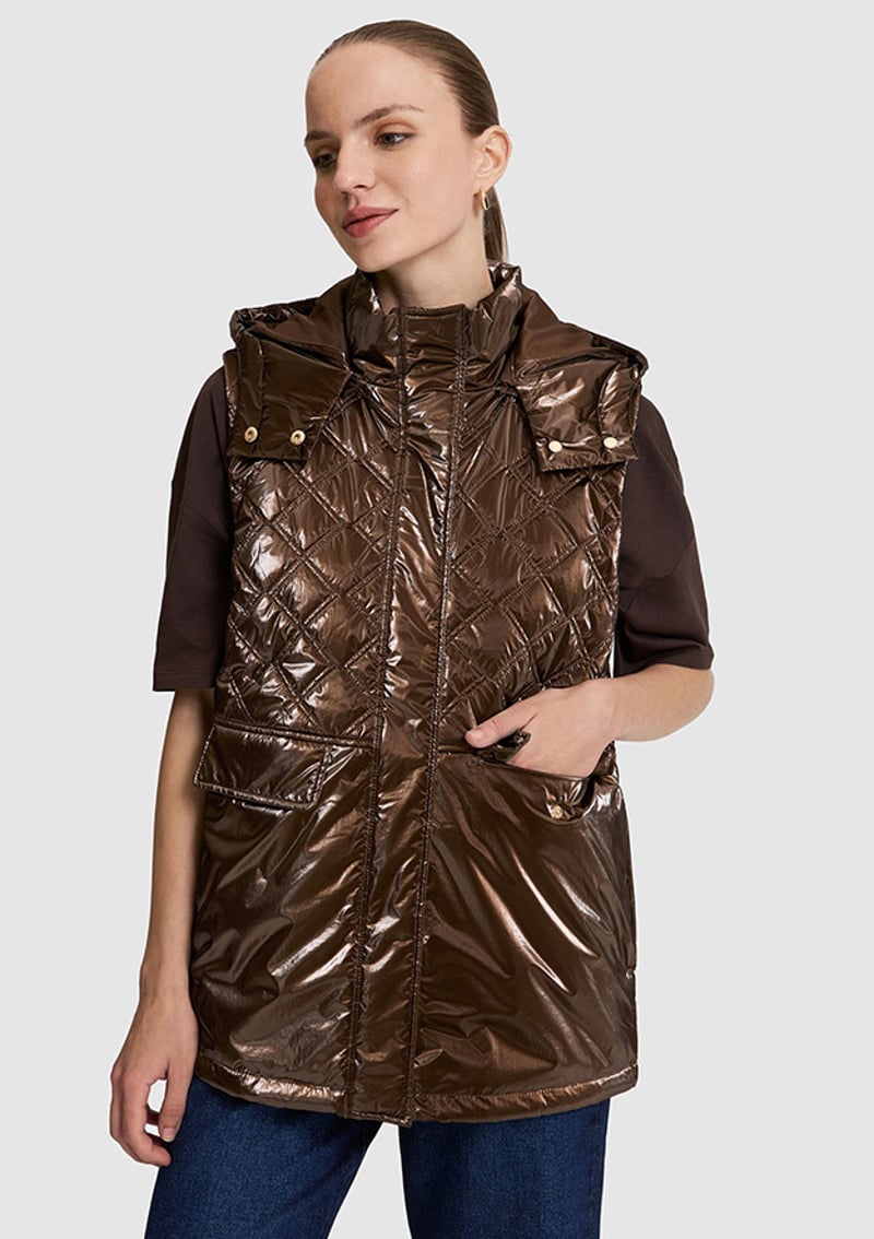 T117177809.Pu-8937 Kadın Kahverengi Mont